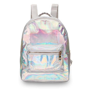 Holographic Metallic Backpack